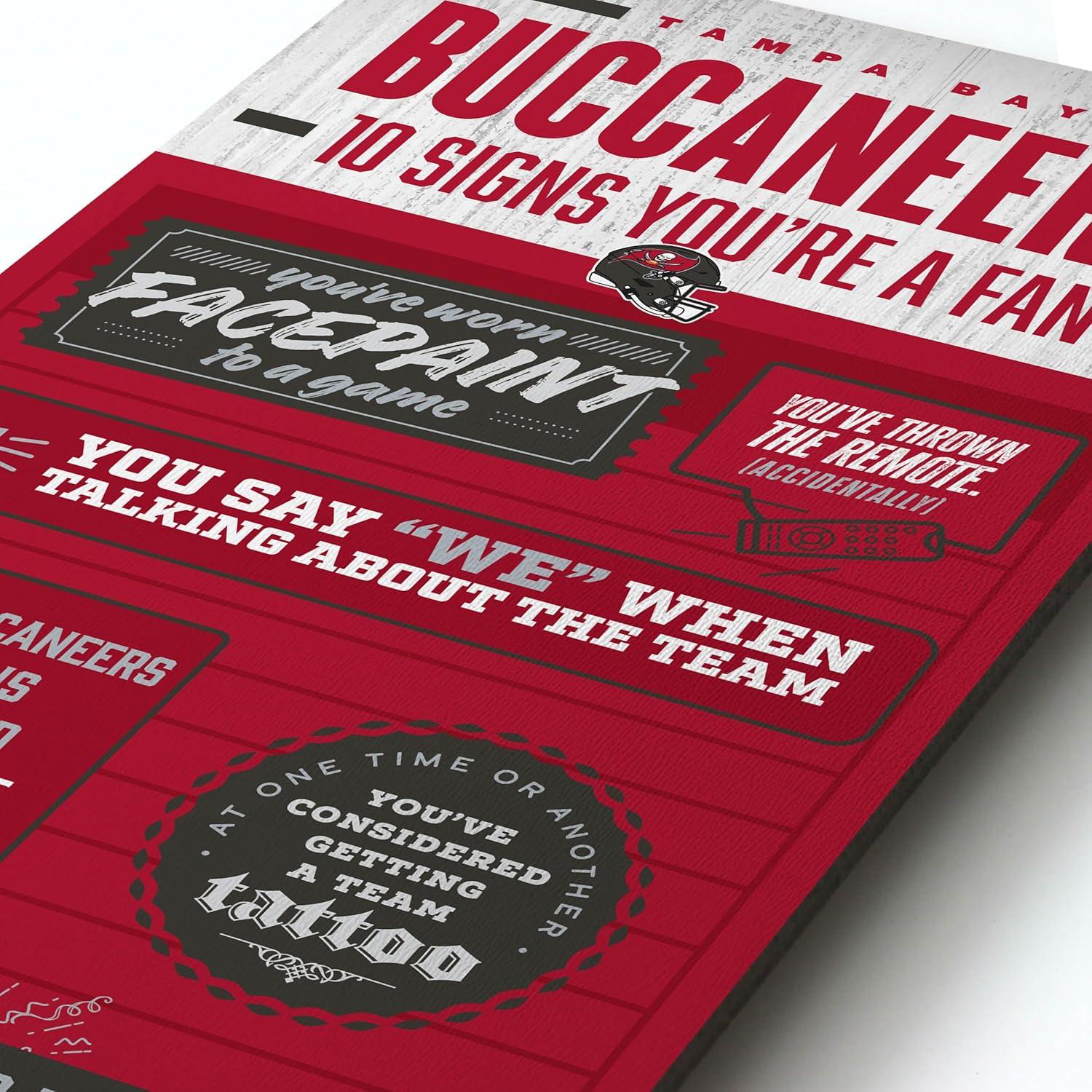 imageYouTheFan Officiallylicensed NFL 6x19 Top 10 Signs Banner  humorous descriptions  fun sports fan phrases original design indoor team wall decor fan giftTampa Bay Buccaneers