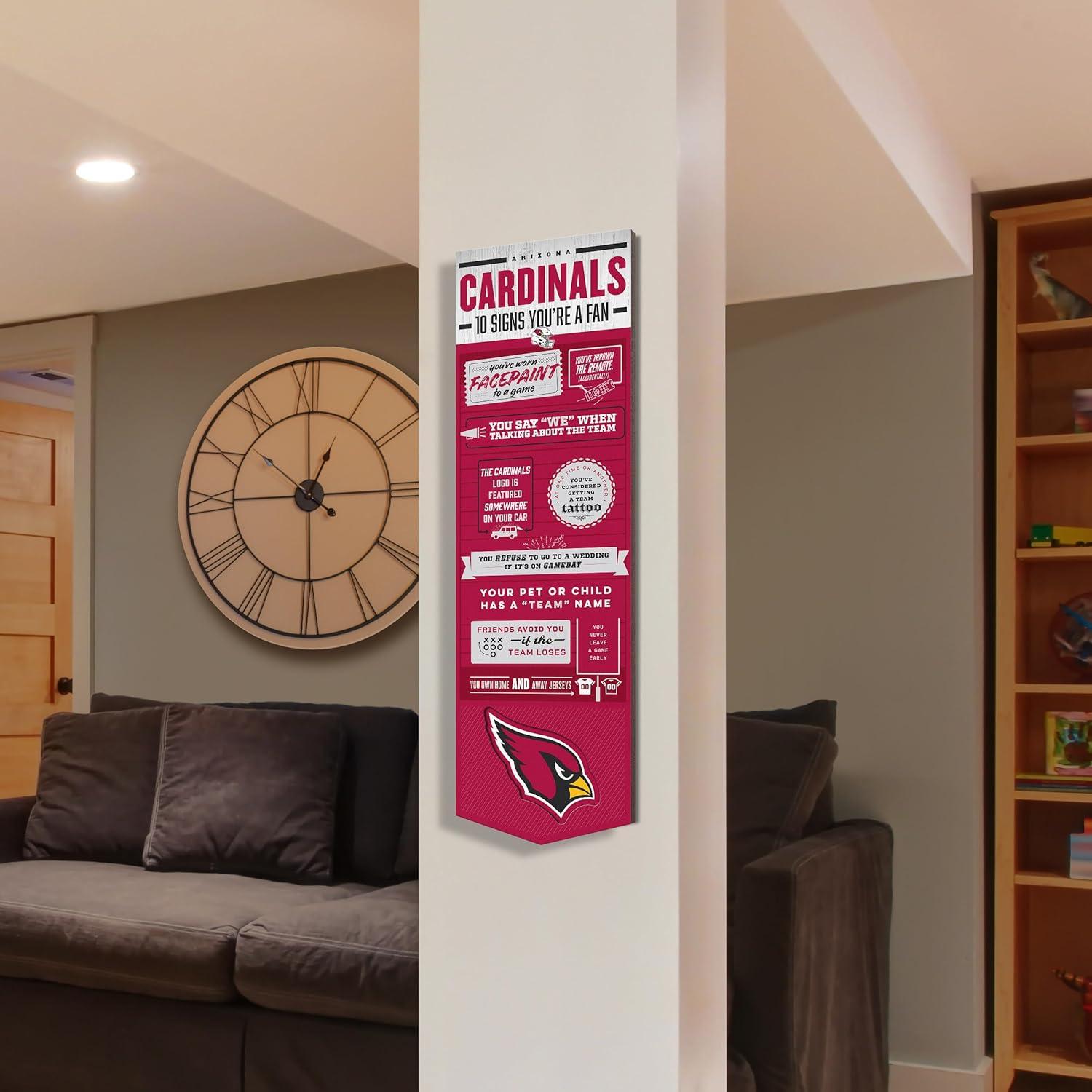 imageYouTheFan Officiallylicensed NFL 6x19 Top 10 Signs Banner  humorous descriptions  fun sports fan phrases original design indoor team wall decor fan giftArizona Cardinals