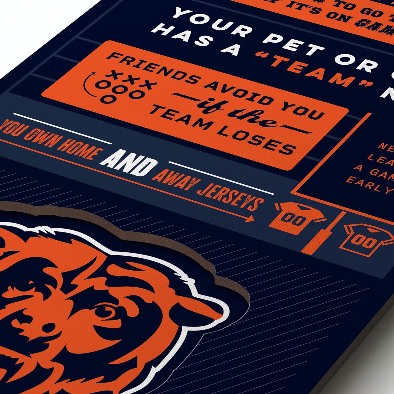 imageYouTheFan Officiallylicensed NFL 6x19 Top 10 Signs Banner  humorous descriptions  fun sports fan phrases original design indoor team wall decor fan giftChicago Bears