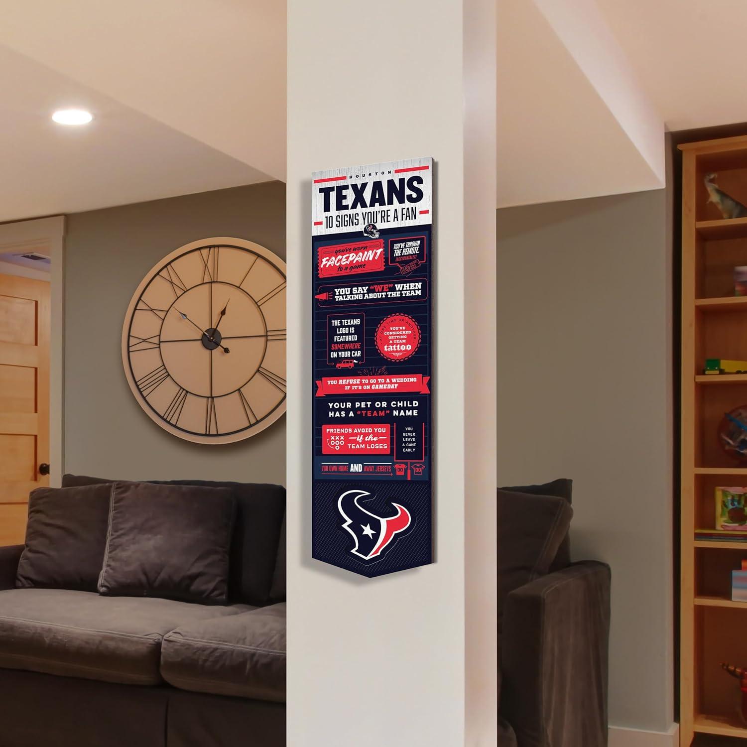 imageYouTheFan Officiallylicensed NFL 6x19 Top 10 Signs Banner  humorous descriptions  fun sports fan phrases original design indoor team wall decor fan giftHouston Texans