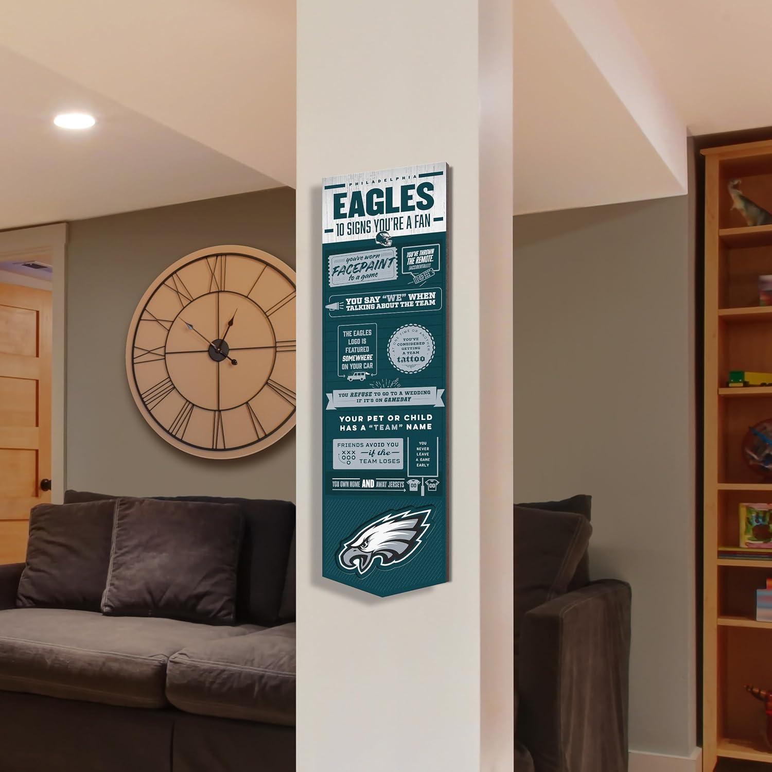 imageYouTheFan Officiallylicensed NFL 6x19 Top 10 Signs Banner  humorous descriptions  fun sports fan phrases original design indoor team wall decor fan giftPhiladelphia Eagles