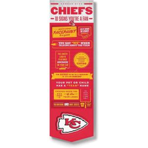 YouTheFan Officially-licensed NFL 6×19 Top 10 Signs Banner – humorous descriptions – fun sports fan phrases, original design, indoor team wall decor fan gift(Kansas City Chiefs)
