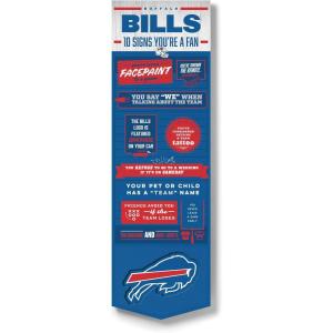 YouTheFan Officially-licensed NFL 6×19 Top 10 Signs Banner – humorous descriptions – fun sports fan phrases, original design, indoor team wall decor fan gift(Buffalo Bills)