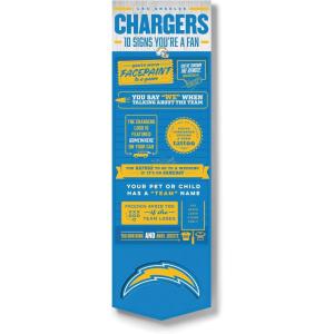 YouTheFan Officially-licensed NFL 6×19 Top 10 Signs Banner – humorous descriptions – fun sports fan phrases, original design, indoor team wall decor fan gift(Los Angeles Chargers)
