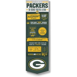 YouTheFan Officially-licensed NFL 6×19 Top 10 Signs Banner – humorous descriptions – fun sports fan phrases, original design, indoor team wall decor fan gift(Green Bay Packers)