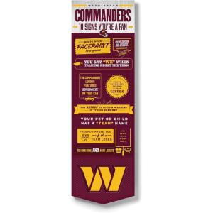 YouTheFan Officially-licensed NFL 6×19 Top 10 Signs Banner – humorous descriptions – fun sports fan phrases, original design, indoor team wall decor fan gift(Washington Commanders)