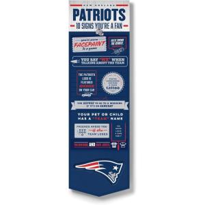 YouTheFan Officially-licensed NFL 6×19 Top 10 Signs Banner – humorous descriptions – fun sports fan phrases, original design, indoor team wall decor fan gift(New England Patriots)