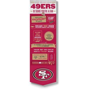 YouTheFan Officially-licensed NFL 6×19 Top 10 Signs Banner – humorous descriptions – fun sports fan phrases, original design, indoor team wall decor fan gift(San Francisco 49ers)