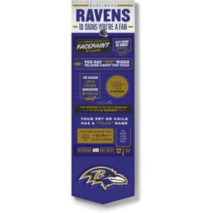 YouTheFan Officially-licensed NFL 6×19 Top 10 Signs Banner – humorous descriptions – fun sports fan phrases, original design, indoor team wall decor fan gift(Baltimore Ravens)