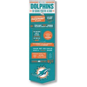 YouTheFan Officially-licensed NFL 6×19 Top 10 Signs Banner – humorous descriptions – fun sports fan phrases, original design, indoor team wall decor fan gift(Miami Dolphins)