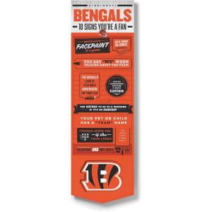 YouTheFan Officially-licensed NFL 6×19 Top 10 Signs Banner – humorous descriptions – fun sports fan phrases, original design, indoor team wall decor fan gift(Cincinnati Bengals)