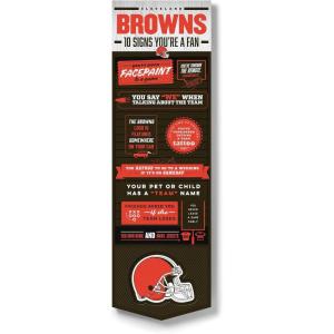 YouTheFan Officially-licensed NFL 6×19 Top 10 Signs Banner – humorous descriptions – fun sports fan phrases, original design, indoor team wall decor fan gift(Cleveland Browns)