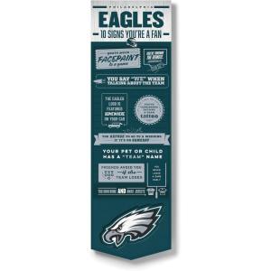 YouTheFan Officially-licensed NFL 6×19 Top 10 Signs Banner – humorous descriptions – fun sports fan phrases, original design, indoor team wall decor fan gift(Philadelphia Eagles)