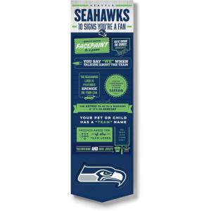 YouTheFan Officially-licensed NFL 6×19 Top 10 Signs Banner – humorous descriptions – fun sports fan phrases, original design, indoor team wall decor fan gift(Seattle Seahawks)