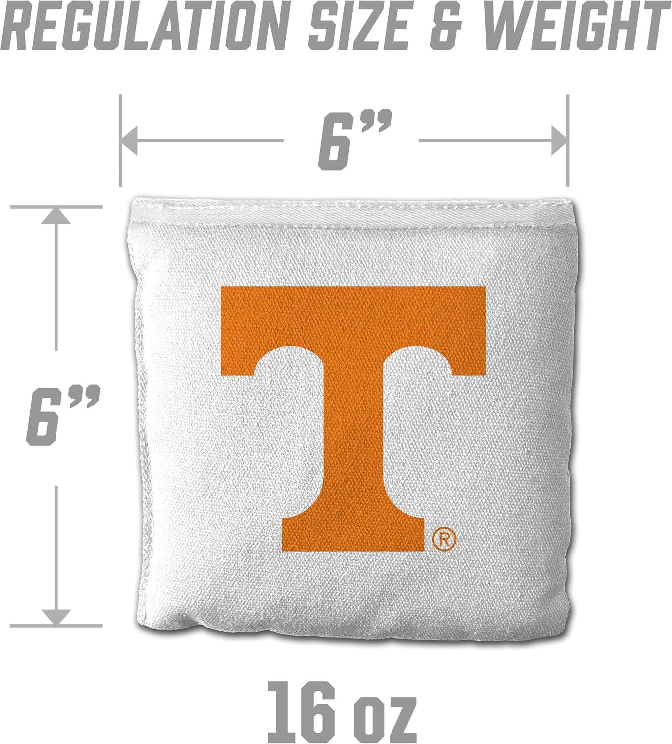 imageYouTheFan OfficiallyLicensed NCAA Set of 8 Cornhole Bags All Weather Dual Sided Slide ampamp Stop Regulation Size with Carry caseTennessee Volunteers