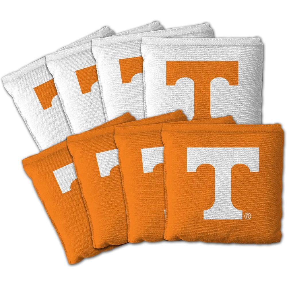 imageYouTheFan OfficiallyLicensed NCAA Set of 8 Cornhole Bags All Weather Dual Sided Slide ampamp Stop Regulation Size with Carry caseTennessee Volunteers