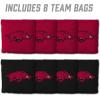 YouTheFan Officially-Licensed NCAA Set of 8 Cornhole Bags – All Weather Dual Sided Slide & Stop – Regulation Size with Carry case(Arkansas Razorbacks)