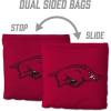 YouTheFan Officially-Licensed NCAA Set of 8 Cornhole Bags – All Weather Dual Sided Slide & Stop – Regulation Size with Carry case(Arkansas Razorbacks)