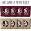 YouTheFan Officially-Licensed NCAA Set of 8 Cornhole Bags – All Weather Dual Sided Slide & Stop – Regulation Size with Carry case(Florida State Seminoles)