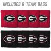YouTheFan Officially-Licensed NCAA Set of 8 Cornhole Bags – All Weather Dual Sided Slide & Stop – Regulation Size with Carry case(Georgia Bulldogs)