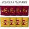 YouTheFan Officially-Licensed NCAA Set of 8 Cornhole Bags – All Weather Dual Sided Slide & Stop – Regulation Size with Carry case(Iowa State Cyclones)