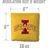 YouTheFan Officially-Licensed NCAA Set of 8 Cornhole Bags – All Weather Dual Sided Slide & Stop – Regulation Size with Carry case(Iowa State Cyclones)