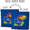 YouTheFan Officially-Licensed NCAA Set of 8 Cornhole Bags – All Weather Dual Sided Slide & Stop – Regulation Size with Carry case(Kansas Jayhawks)