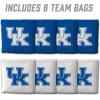 YouTheFan Officially-Licensed NCAA Set of 8 Cornhole Bags – All Weather Dual Sided Slide & Stop – Regulation Size with Carry case(Kentucky Wildcats)