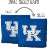 YouTheFan Officially-Licensed NCAA Set of 8 Cornhole Bags – All Weather Dual Sided Slide & Stop – Regulation Size with Carry case(Kentucky Wildcats)