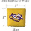 YouTheFan Officially-Licensed NCAA Set of 8 Cornhole Bags – All Weather Dual Sided Slide & Stop – Regulation Size with Carry case(LSU Tigers)