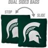 YouTheFan Officially-Licensed NCAA Set of 8 Cornhole Bags – All Weather Dual Sided Slide & Stop – Regulation Size with Carry case(Michigan State Spartans)