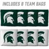 YouTheFan Officially-Licensed NCAA Set of 8 Cornhole Bags – All Weather Dual Sided Slide & Stop – Regulation Size with Carry case(Michigan State Spartans)