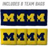 YouTheFan Officially-Licensed NCAA Set of 8 Cornhole Bags – All Weather Dual Sided Slide & Stop – Regulation Size with Carry case(Michigan Wolverines)