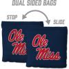 YouTheFan Officially-Licensed NCAA Set of 8 Cornhole Bags – All Weather Dual Sided Slide & Stop – Regulation Size with Carry case(Mississippi Rebels)