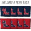 YouTheFan Officially-Licensed NCAA Set of 8 Cornhole Bags – All Weather Dual Sided Slide & Stop – Regulation Size with Carry case(Mississippi Rebels)