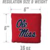 YouTheFan Officially-Licensed NCAA Set of 8 Cornhole Bags – All Weather Dual Sided Slide & Stop – Regulation Size with Carry case(Mississippi Rebels)