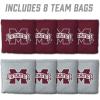 YouTheFan Officially-Licensed NCAA Set of 8 Cornhole Bags – All Weather Dual Sided Slide & Stop – Regulation Size with Carry case(Mississippi State Bulldogs)