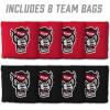YouTheFan Officially-Licensed NCAA Set of 8 Cornhole Bags – All Weather Dual Sided Slide & Stop – Regulation Size with Carry case(NC State Wolfpack)