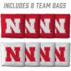 YouTheFan Officially-Licensed NCAA Set of 8 Cornhole Bags – All Weather Dual Sided Slide & Stop – Regulation Size with Carry case(Nebraska Cornhuskers)