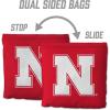 YouTheFan Officially-Licensed NCAA Set of 8 Cornhole Bags – All Weather Dual Sided Slide & Stop – Regulation Size with Carry case(Nebraska Cornhuskers)