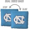 YouTheFan Officially-Licensed NCAA Set of 8 Cornhole Bags – All Weather Dual Sided Slide & Stop – Regulation Size with Carry case(North Carolina Tar Heels)