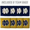 YouTheFan Officially-Licensed NCAA Set of 8 Cornhole Bags – All Weather Dual Sided Slide & Stop – Regulation Size with Carry case(Notre Dame Fighting Irish)