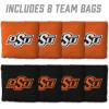 YouTheFan Officially-Licensed NCAA Set of 8 Cornhole Bags – All Weather Dual Sided Slide & Stop – Regulation Size with Carry case(Oklahoma State Cowboys)