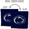YouTheFan Officially-Licensed NCAA Set of 8 Cornhole Bags – All Weather Dual Sided Slide & Stop – Regulation Size with Carry case(Penn State Nittany Lions)