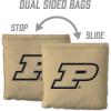 YouTheFan Officially-Licensed NCAA Set of 8 Cornhole Bags – All Weather Dual Sided Slide & Stop – Regulation Size with Carry case(Purdue Boilermakers)
