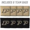 YouTheFan Officially-Licensed NCAA Set of 8 Cornhole Bags – All Weather Dual Sided Slide & Stop – Regulation Size with Carry case(Purdue Boilermakers)