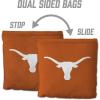 YouTheFan Officially-Licensed NCAA Set of 8 Cornhole Bags – All Weather Dual Sided Slide & Stop – Regulation Size with Carry case(Texas Longhorns)