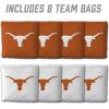 YouTheFan Officially-Licensed NCAA Set of 8 Cornhole Bags – All Weather Dual Sided Slide & Stop – Regulation Size with Carry case(Texas Longhorns)