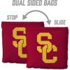 YouTheFan Officially-Licensed NCAA Set of 8 Cornhole Bags – All Weather Dual Sided Slide & Stop – Regulation Size with Carry case(USC Trojans)