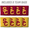 YouTheFan Officially-Licensed NCAA Set of 8 Cornhole Bags – All Weather Dual Sided Slide & Stop – Regulation Size with Carry case(USC Trojans)